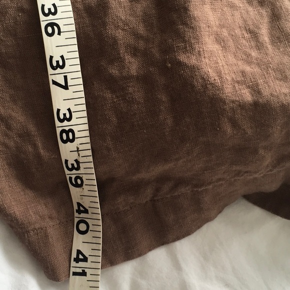 Brown linen ruffle dress - Picture 8 of 8